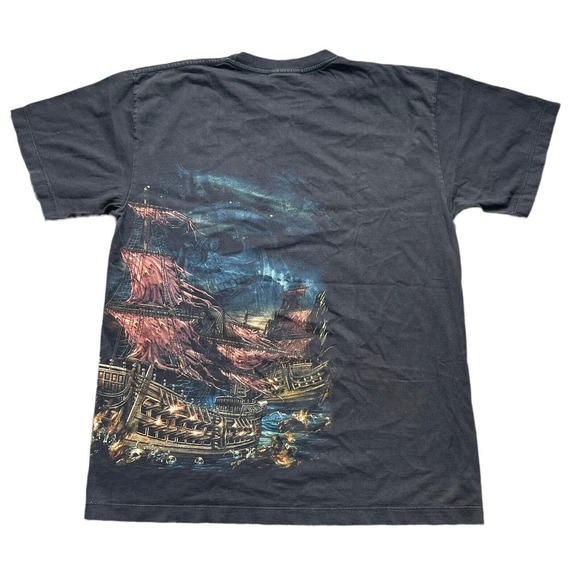 SKULL SHIRTZ PIRATE DOUBLE SIDED Graphic T-SHIRT SIZE Large Wrap Around - Picture 6 of 7